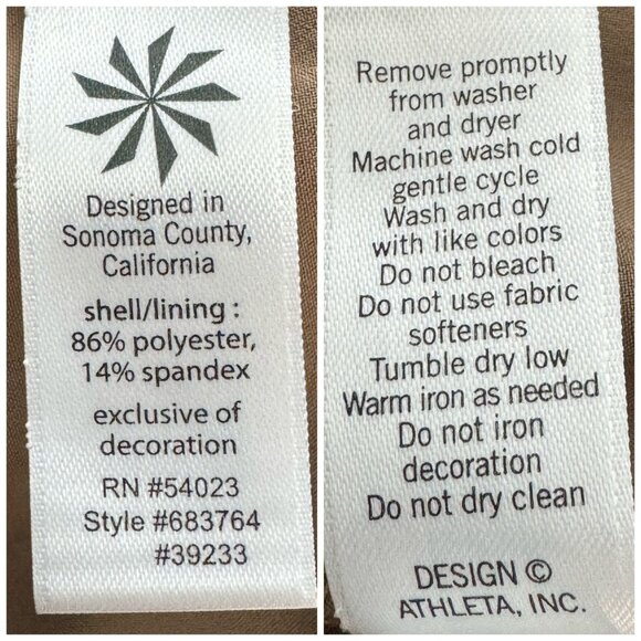 Athleta Whatever Skirt Skort in Khaki Tan Athletic A-Line Women's Size 8 - Picture 7 of 9